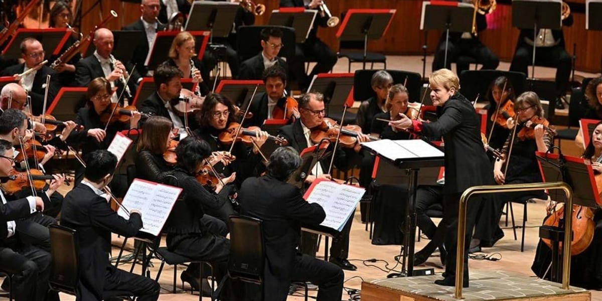 Concert artwork for Mahler 6 with Marin Alsop